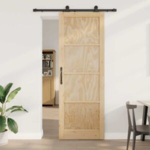 Pood24 Liugauk Naturaalne ja must 83 x 232 cm Tugev männipuit ja teras