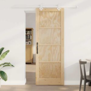 Pood24 Libistav Uks Manuaalne Looduslik ja valge 78 x 211 cm