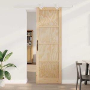 Pood24 Libistav Uks Valge 78 x 232 cm Tugev männipuit ja teras