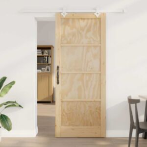 Pood24 Libistav Uks Valge 86 x 211 cm Tugev männipuit ja teras