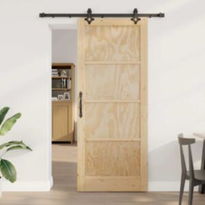 Pood24 Liugukse komplekt Manuaalne Naturaalne ja must 86 x 211 cm