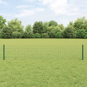 Pood24 Euro Aed koos 5 U-postiga Roheline 0,4x10 m Metall