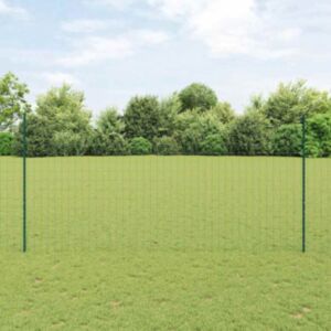 Pood24 Euro Fence koos 5 U-postiga Roheline 1,5 x 10 m teras