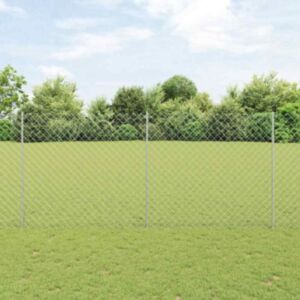 Pood24 ahel-link piirdeaed 20 U-postiga Hõbedane 1.4x10 m teras