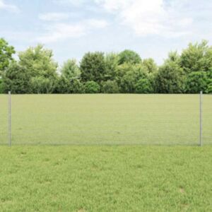 Pood24 keevitatud traafikaitse 5 U-postiga hõbedane 0.6x10 m teras