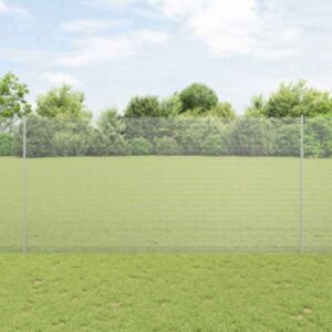 Pood24 Keevlustraataed koos 10 U-postiga Hõbedane 1.5x10 m Teras
