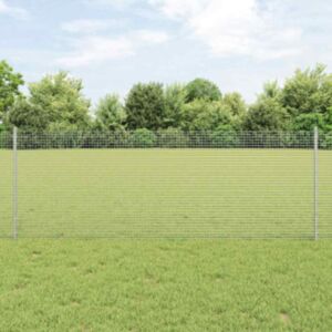 Pood24 keevitatud traadi aed 11 U-pulgaga Hõbe 0.8x25 m Teras