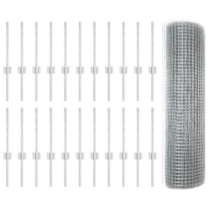 Pood24 Keermestatud Aiapiire koos 22 U-postiga Hõbedane 0.4x50 m Teras