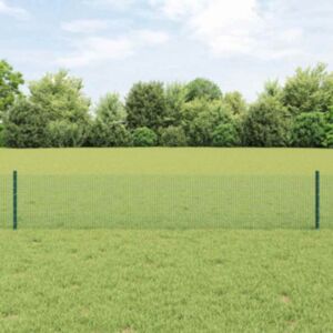 Pood24 Keeratud Traadist Aed 5 U-postiga Roheline 0.4x10 m Teras
