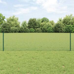Pood24 Roheline keevitatud aiaplaat koos 5 U-postiga 0.6x10 m terasest