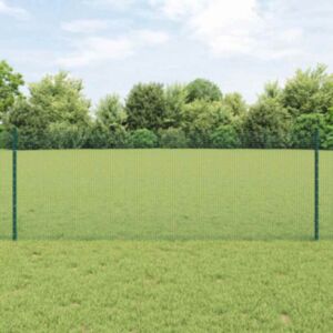 Pood24 keermestatud traadi aed koos 11 U-postiga Roheline 0.8x25 m Teras