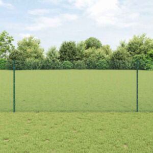 Pood24 keevitatud traadi aed koos 11 U-postiga Roheline 1x25 m Teras
