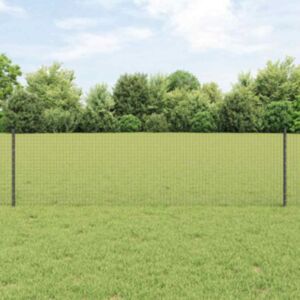 Pood24 Keeratud Traadi Aed koos 5 U-postiga Hall 0.6x10 m Teras