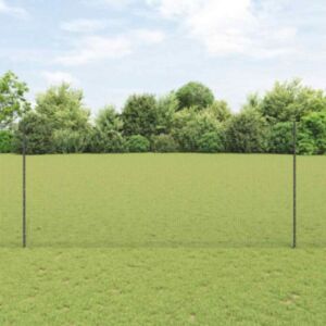 Pood24 keevitatud traadi aed koos 10 U-postiga hall 1.4x10 m teras