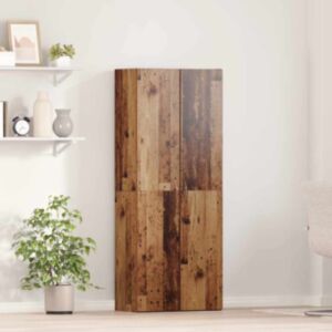 Pood24 Kontorikapp riiuliga 2 pcs Vana puit 60 x 32 x 153 Tehispuit