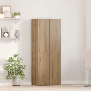 Pood24 Kontorikapp riiuliga 2 pcs käsitöötamm 60 x 32 x 153 Tehispuit