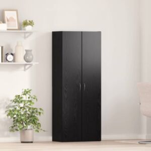 Pood24 Kontorikapp riiuliga 2 pcs Must tamm 60 x 32 x 153 Tehispuit