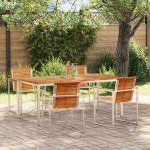 Pood24 5-osaline Ai Einestamise Komplekt Kvaliteetsest Teak Puidust, Pood24 Välitingimuste Einestamise Laud 180x90x75 cm Kvaliteetsest Teak Puidust