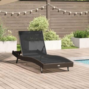 Pood24 Sunlounger 1-isik Pruun 70 x 197 x 82 cm Polü Rattan ja Metall