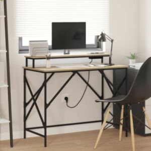 Pood24 Laud LED -ribatuledega Sonoma tamm 100 x 50 x 86.5 cm Tehispuit