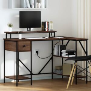 Pood24 Laud LED -ribatuledega Pruun tamm 120 x 79 x 86.5 cm Tehispuit