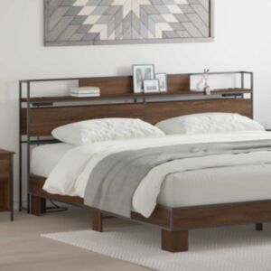 Pood24 Hoiustamispeatoe riiuliga peaga Pruun tamm 180 cm Tehispuit