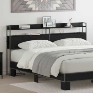 Pood24 Peats LED -ribatuledega riiuliga Must tamm 180 cm Tehispuit