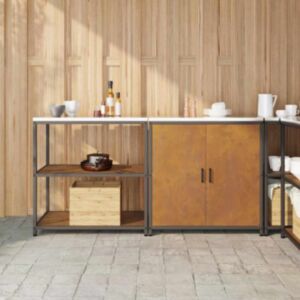 Pood24 Köögivarustus 2 pcs Rooste 180 x 50 x 92 cm Kulunud teras