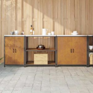 Pood24 Köögivarustus Muu 3 pcs Rooste 240 x 50 x 92 cm Kulunud teras