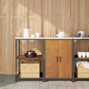 Pood24 Köögivarustus 2 pcs Rooste 120 x 50 x 92 cm Kulunud teras