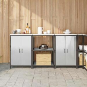 Pood24 Köögivarustus 3 pcs Hõbe 180 x 50 x 92 cm Roostevaba teras