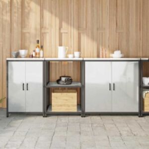 Pood24 Köögivarustus Muu 3 pcs Hõbe 210 x 50 x 92 cm Tsingitud teras