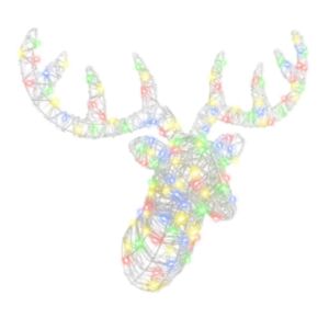 Pood24 Põdra Pea koos 140 LED-iga värviline 60 cm Akrüül