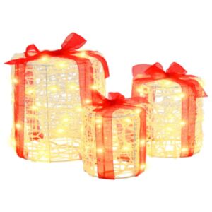 Pood24 Kingituse Karbi Dekoreerimine 3 pcs Soe valge 20 x 20 x 21 cm