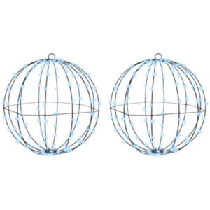 Pood24 Pall koos 192 LED-iga 2 pcs Külm valge 40 cm Metall