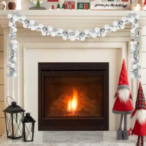 Pood24 Jõulupallide lipuvaks Valge ja Hõbe 186 cm Polüstüreen