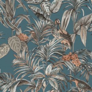 DUTCH WALLCOVERINGS tapeet "Bird-of-Paradise", sinine