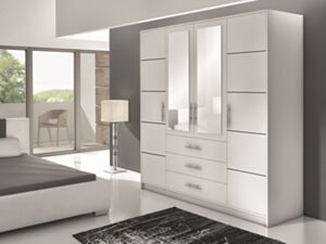 Riidekapp LILY D4-biały / lustro