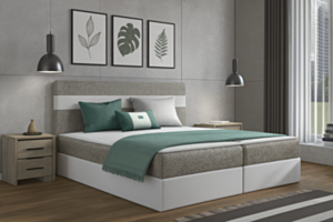 Kontinentaalvoodi POSKOCZ-Lawa 05 + ekoskóra Soft 017-180x200 cm