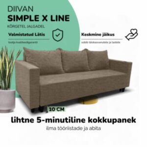 Klassikaline diivanvoodi pesukastiga X LINE