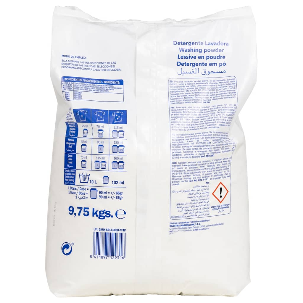 Pesupulber 150 pesukorrale 9,75kg valge
