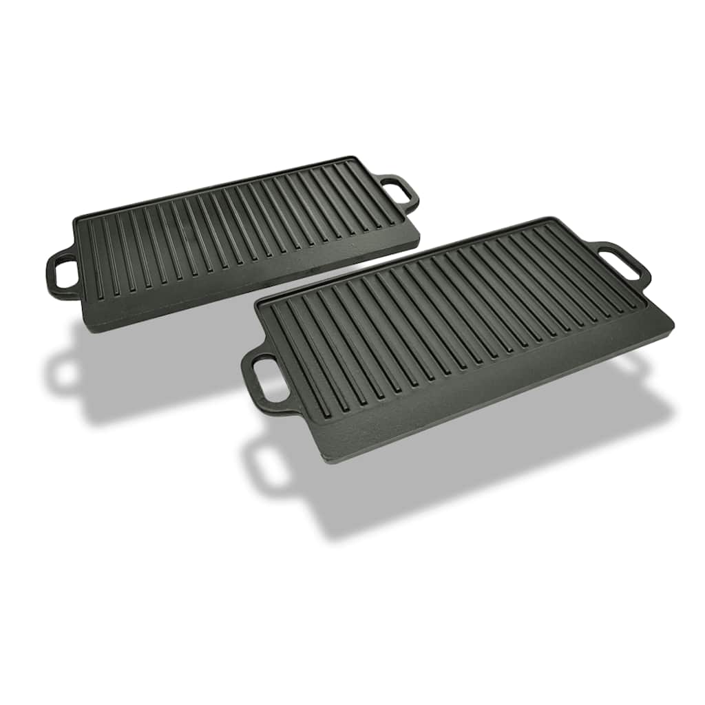 Grill Plaat 2 tk Valatud Raud Pööratav 50x23 cm