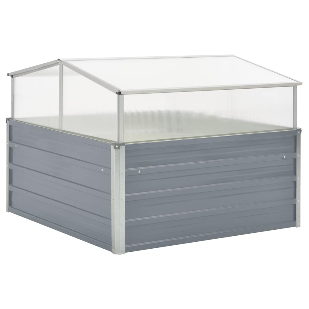 Kasvuhoone 100 x 100 x 85 cm, tsingitud teras, hall
