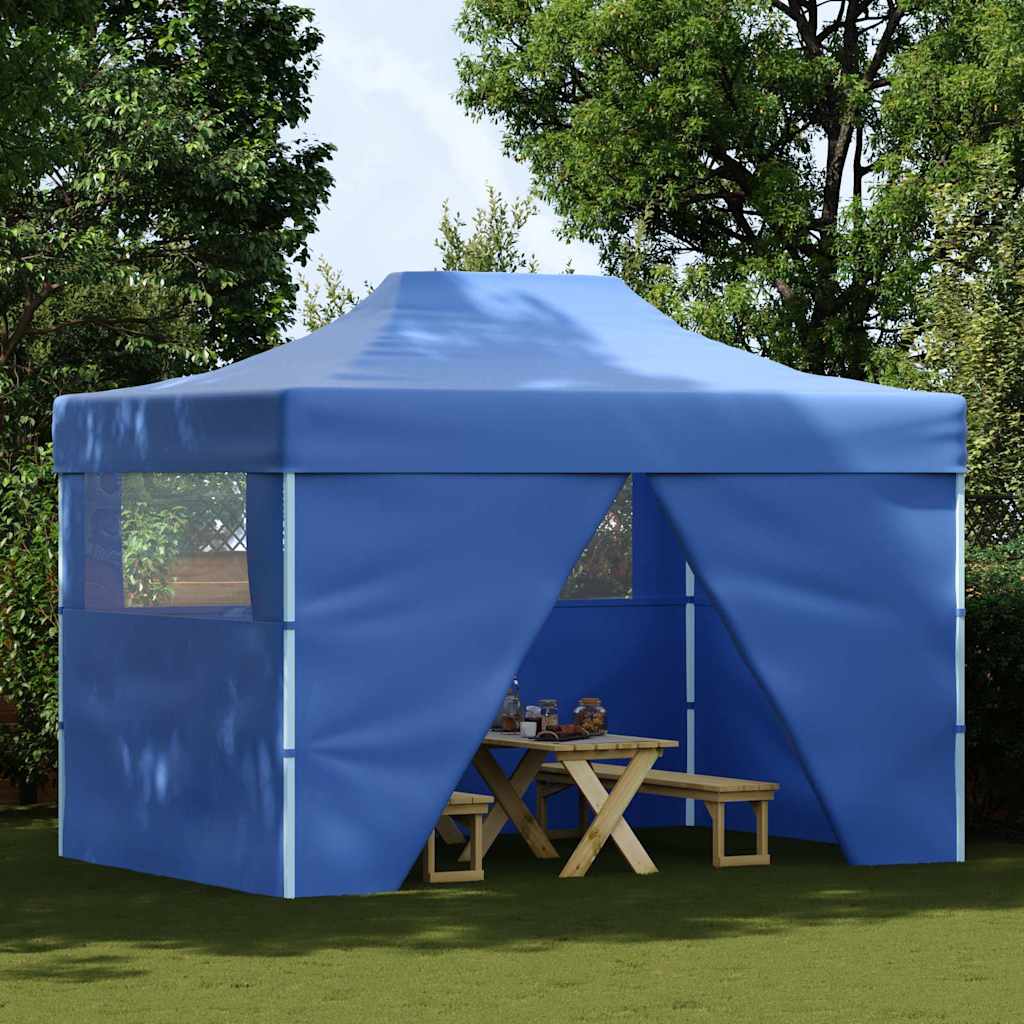 Kokkupandav pop-up telk 4 külgseinaga, 3 x 4,5 m, sinine