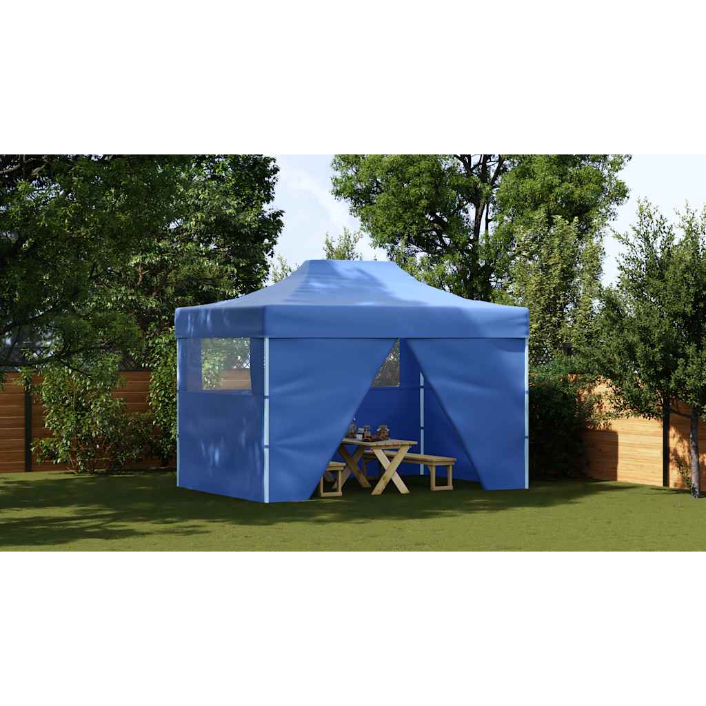 Kokkupandav pop-up telk 4 külgseinaga, 3 x 4,5 m, sinine