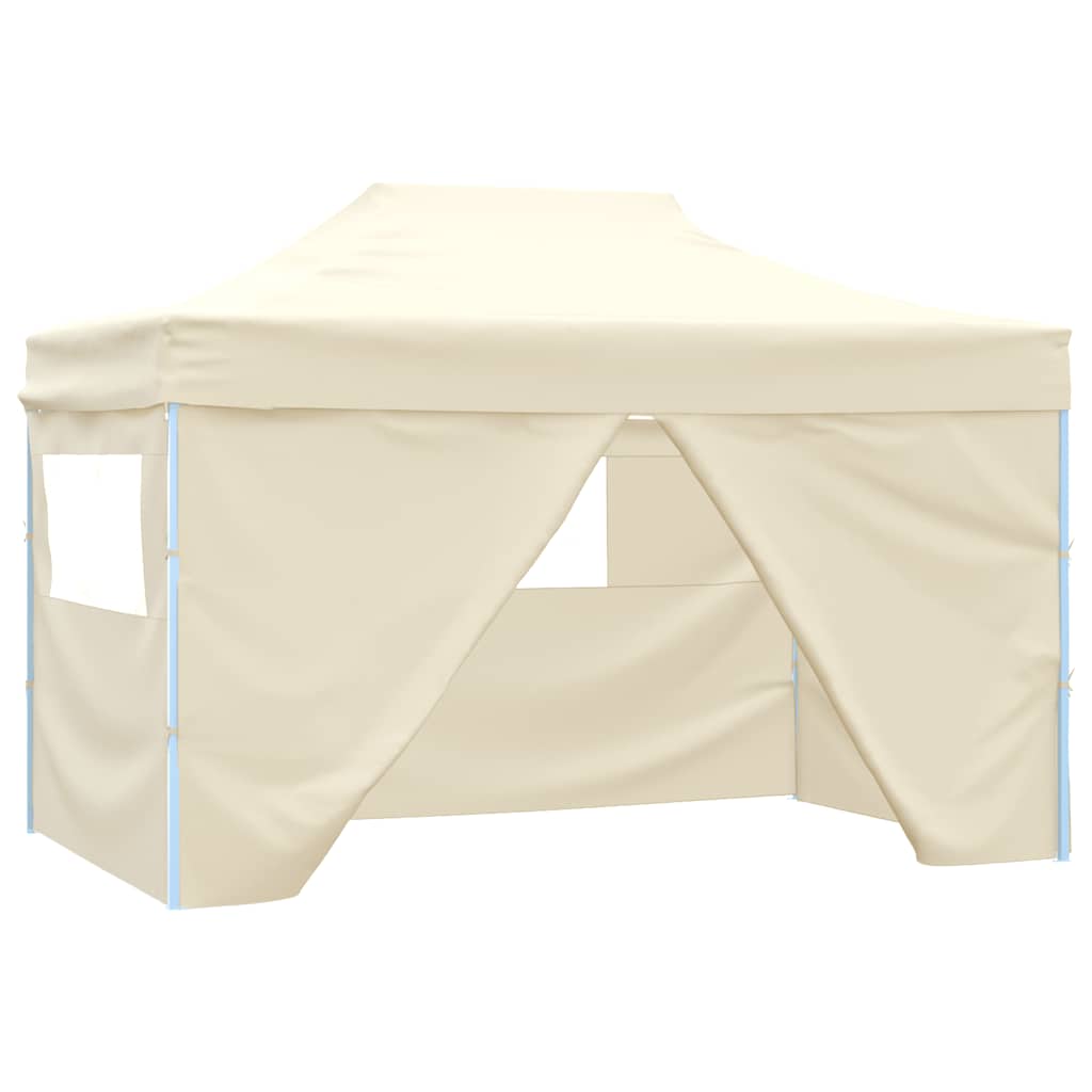 Kokkupandav pop-up telk 4 külgseinaga, 3 x 4,5 m, kreemjas
