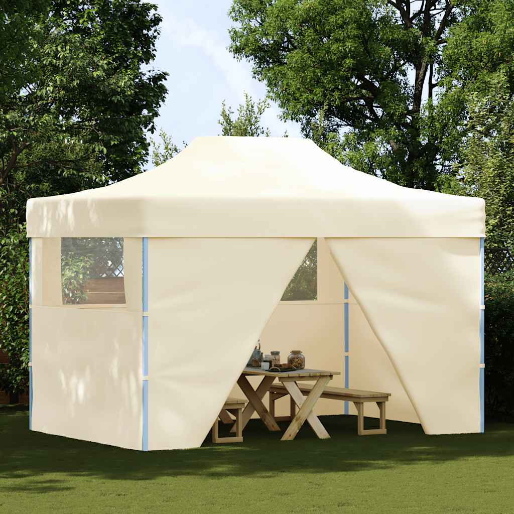 Kokkupandav pop-up telk 4 külgseinaga, 3 x 4,5 m, kreemjas