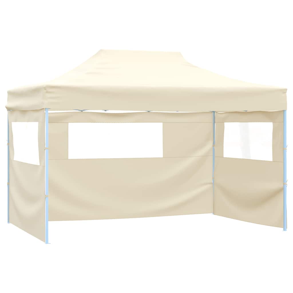 Kokkupandav pop-up telk 4 külgseinaga, 3 x 4,5 m, kreemjas