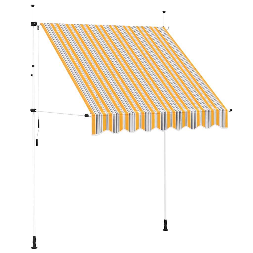 Kokkupandav varikatus, kollase-sinisetriibuline, 200 cm