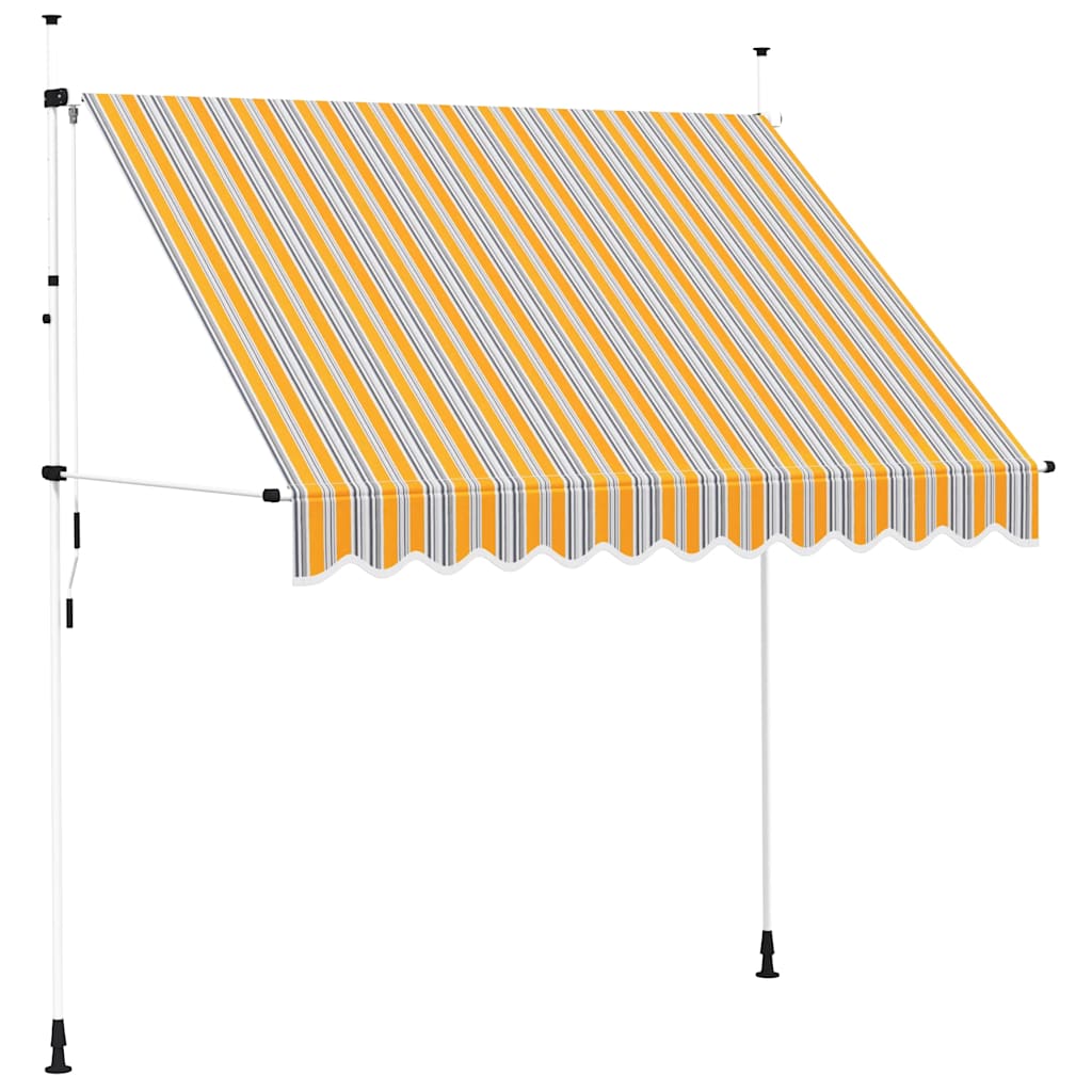 Kokkupandav varikatus, kollase-sinisetriibuline, 250 cm